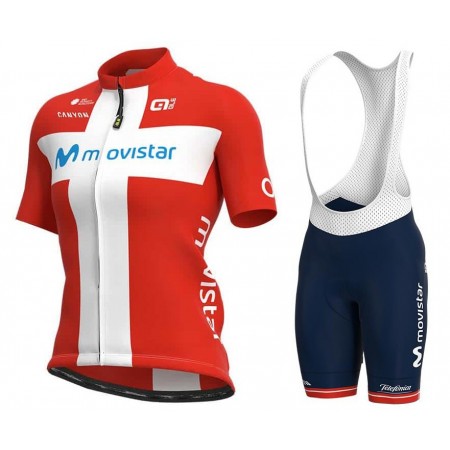 Set Kurzarmtrikot + Trägerhose 2021 Movistar Team Damen N002